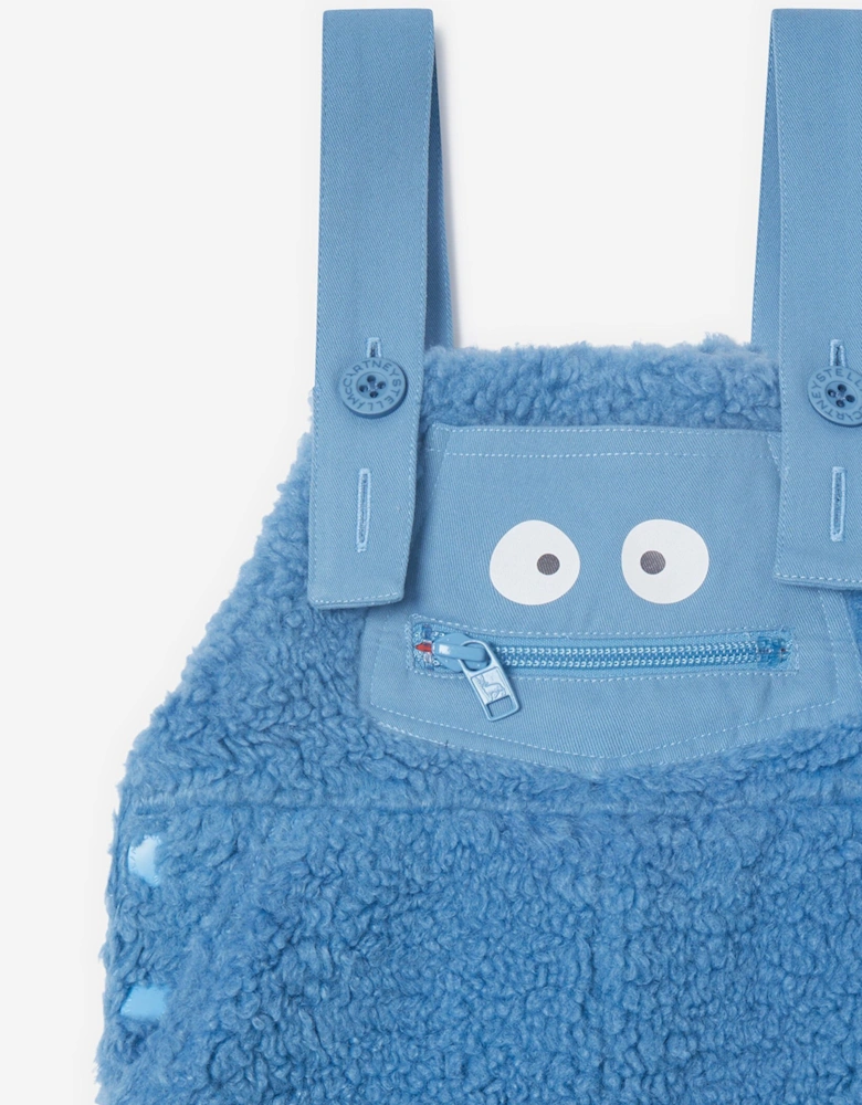 Baby Boys Teddy Fleece Dungarees in Blue
