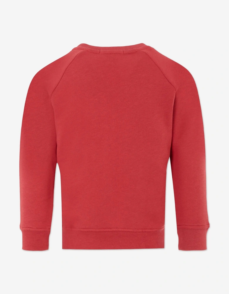 Boys Monster Logo Sweatshirt in Red