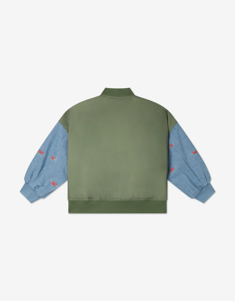 Girls Bomber Jacket in Green