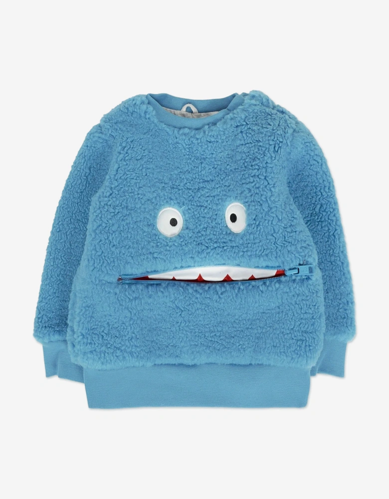 Baby Boys Teddy Fleece Sweatshirt in Blue