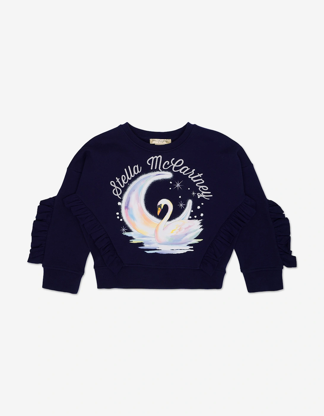 Stella Mccartney Girls Navy Swan Sweatshirt In  4 Years Size 4 Yrs Kids