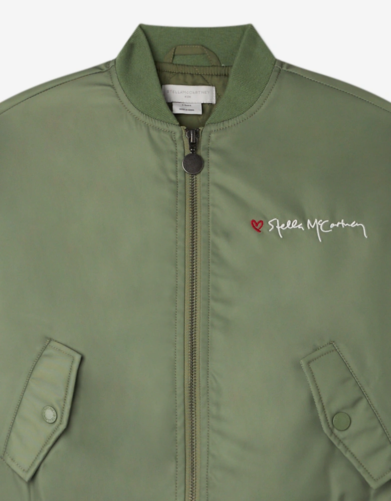 Girls Bomber Jacket in Green