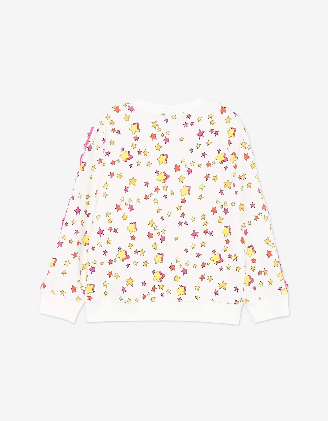 Girls Fringed Star Sweatshirt in Ivory