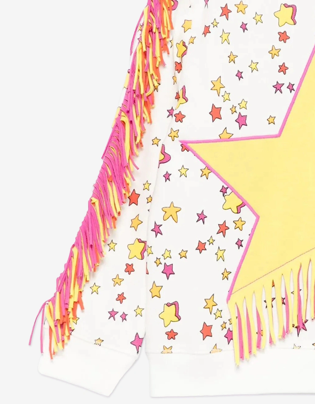 Girls Fringed Star Sweatshirt in Ivory