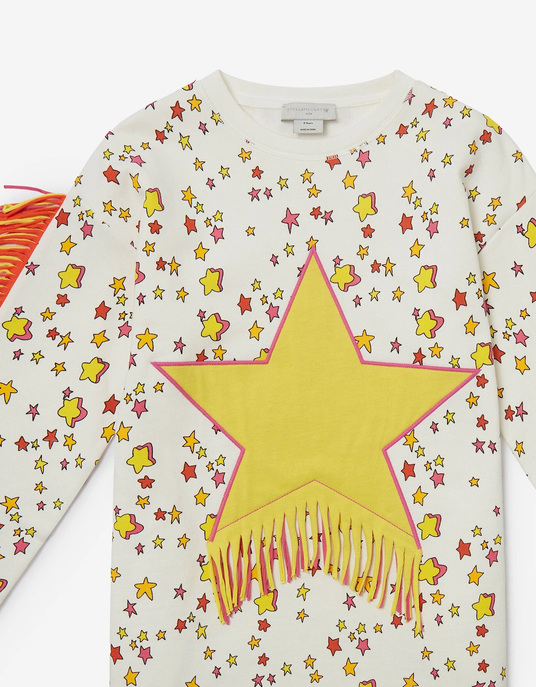 Girls Star Sweater Dress in Ivory