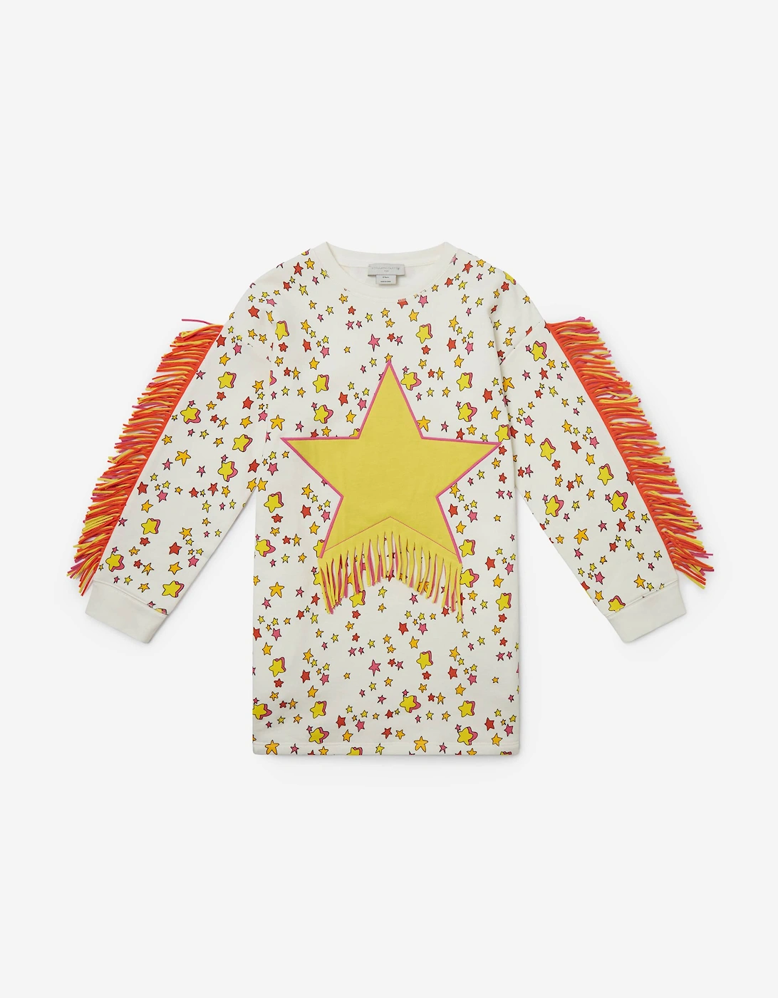 Stella Mccartney Girls Cream Star Sweater Dress In Ivory  5 Years Size 5 Yrs Kids