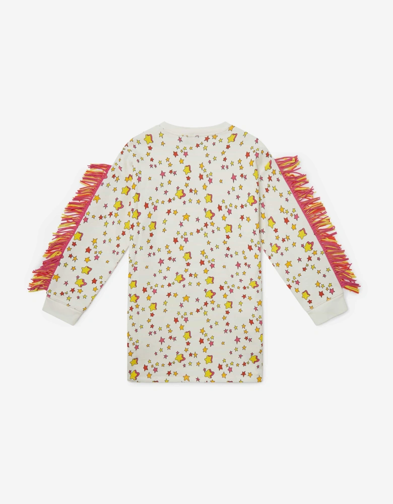 Girls Star Sweater Dress in Ivory