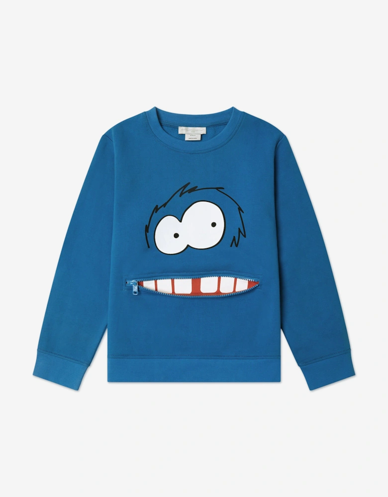 Boys Monster Sweatshirt in Blue