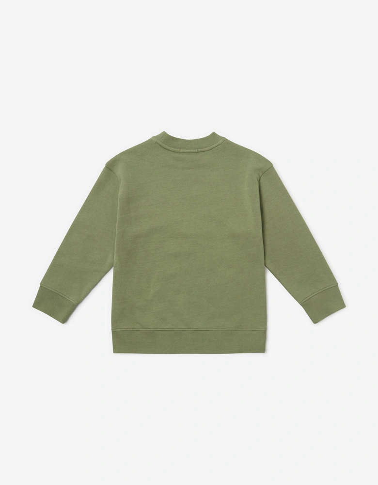 Boys Logo Print Sweatshirt in Green