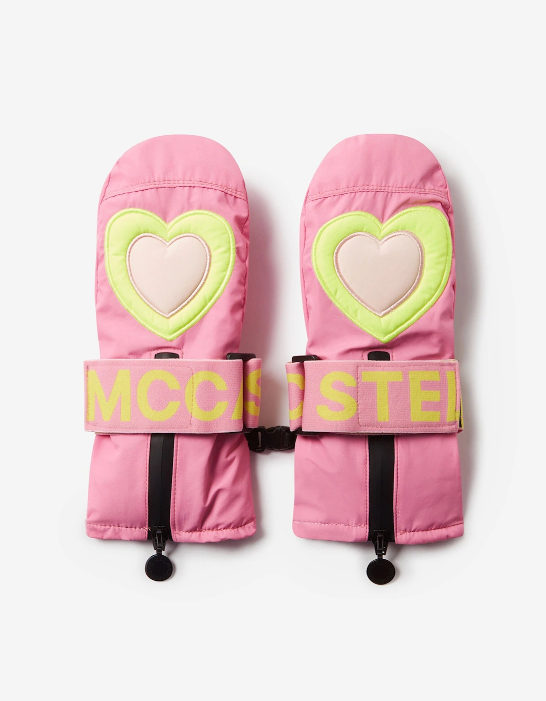 Girls Heart Ski Mittens in Pink, 5 of 4
