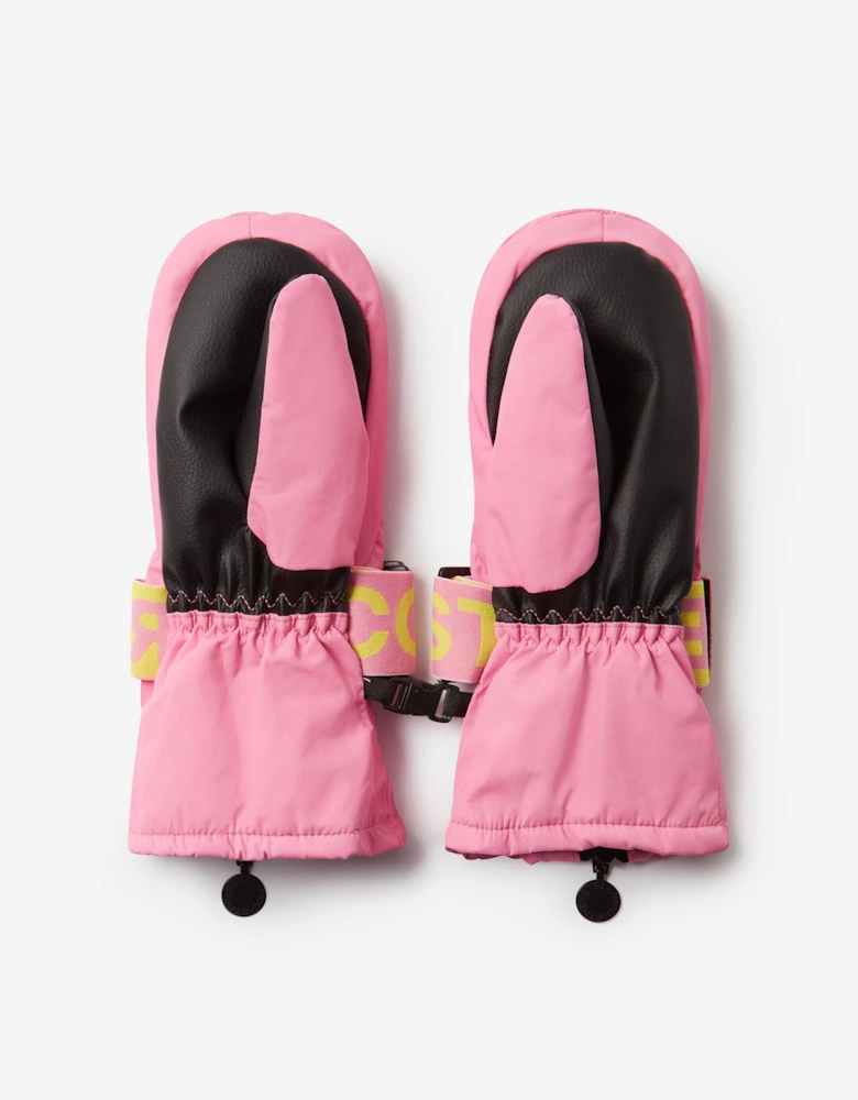 Girls Heart Ski Mittens in Pink