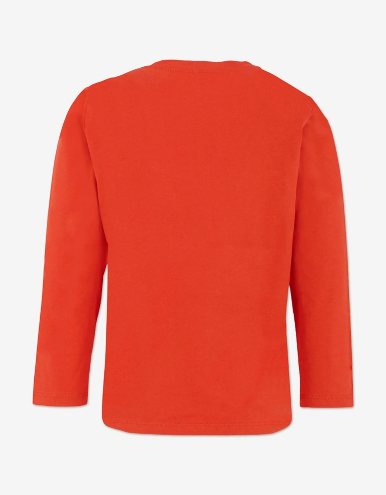 Kids Long Sleeve Santa T-Shirt in Red