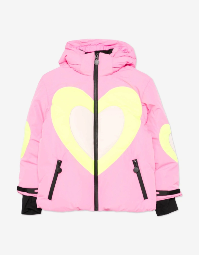 Girls Heart Ski Jacket in Pink