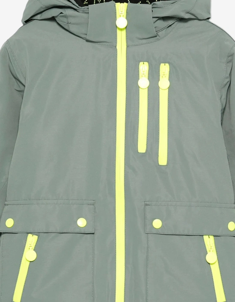Boys Logo Ski Jacket in Green