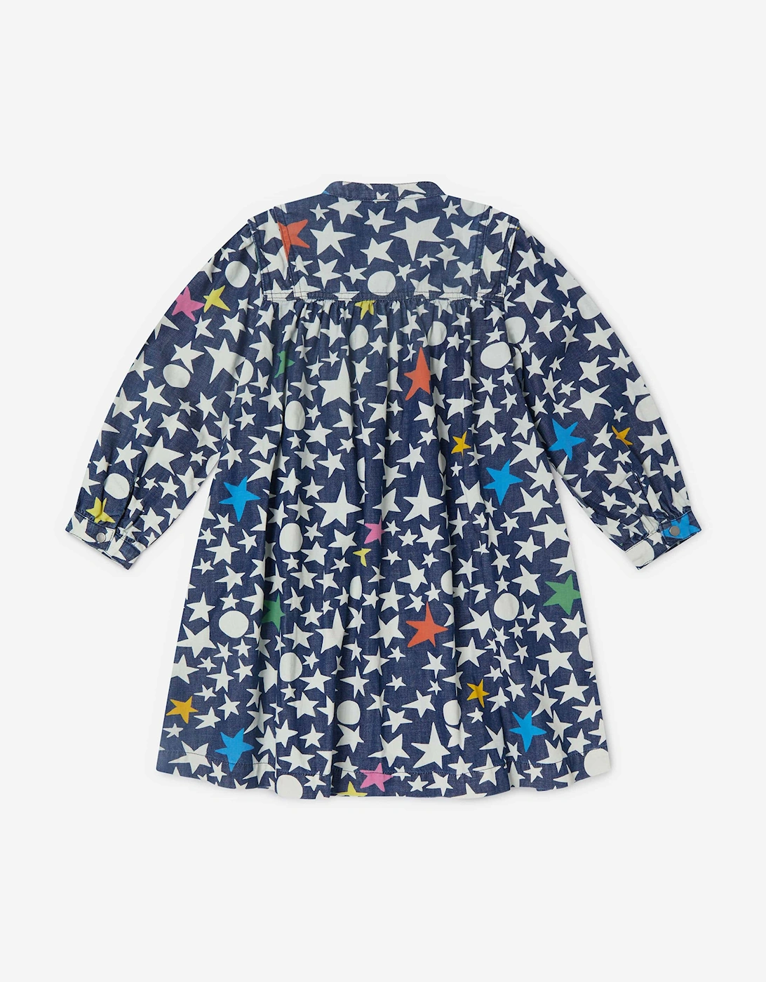 Girls Stars Shirt Dress in Blue