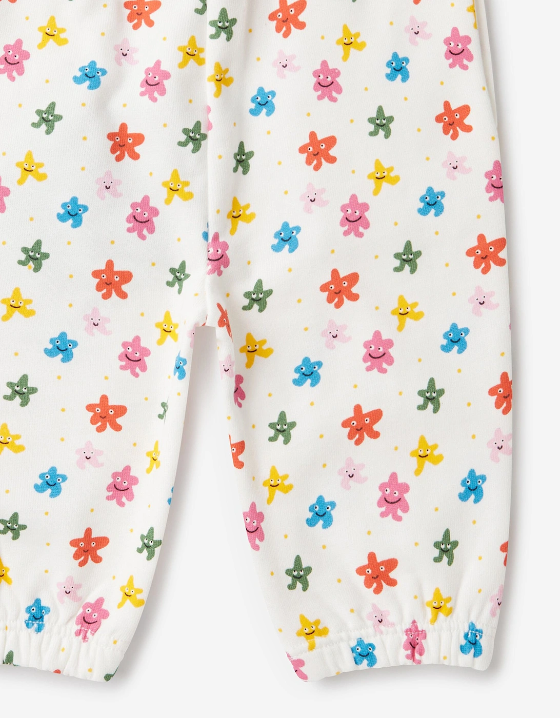 Baby Girls Star Print Joggers in Ivory