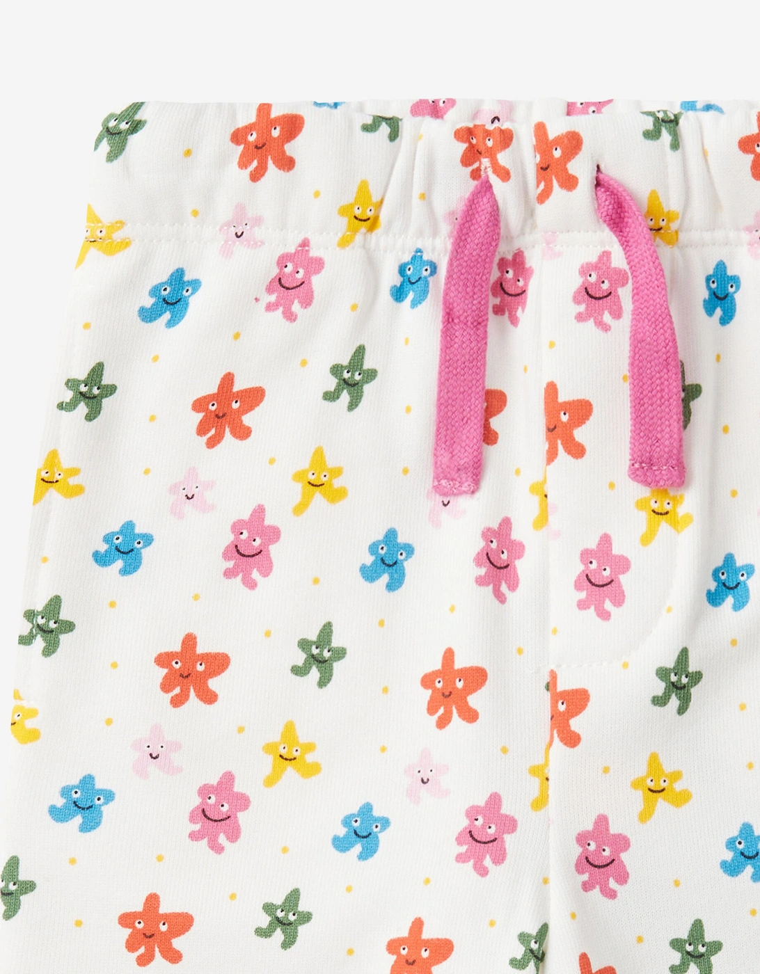 Baby Girls Star Print Joggers in Ivory