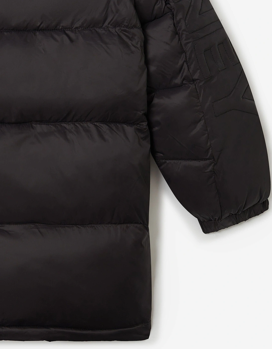 Boys Contrast Pocket Puffer Jacket in Black