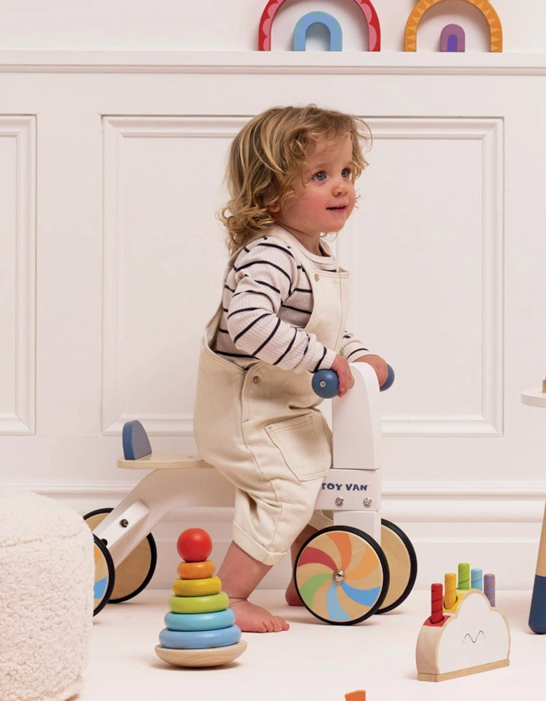 Wooden Rainbow Ride On Trike (W:53 x D:30 x H:38cm)