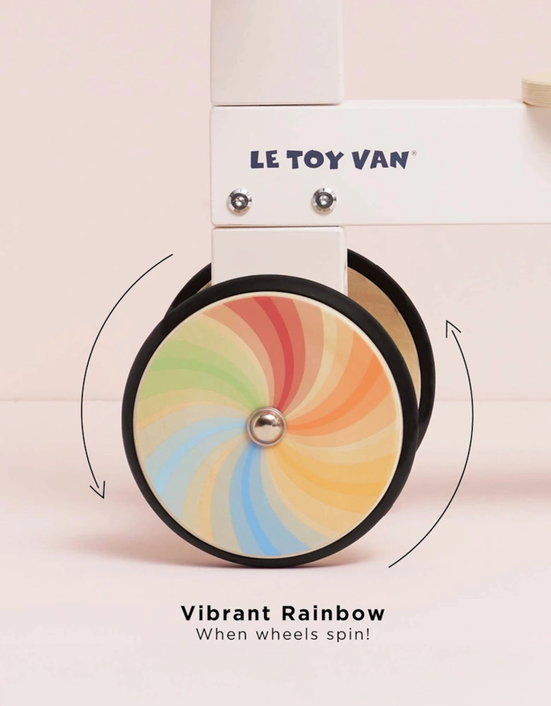 Wooden Rainbow Ride On Trike (W:53 x D:30 x H:38cm)