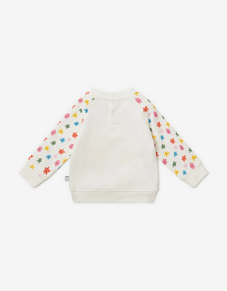 Baby Girls Star Sweatshirt in Ivory