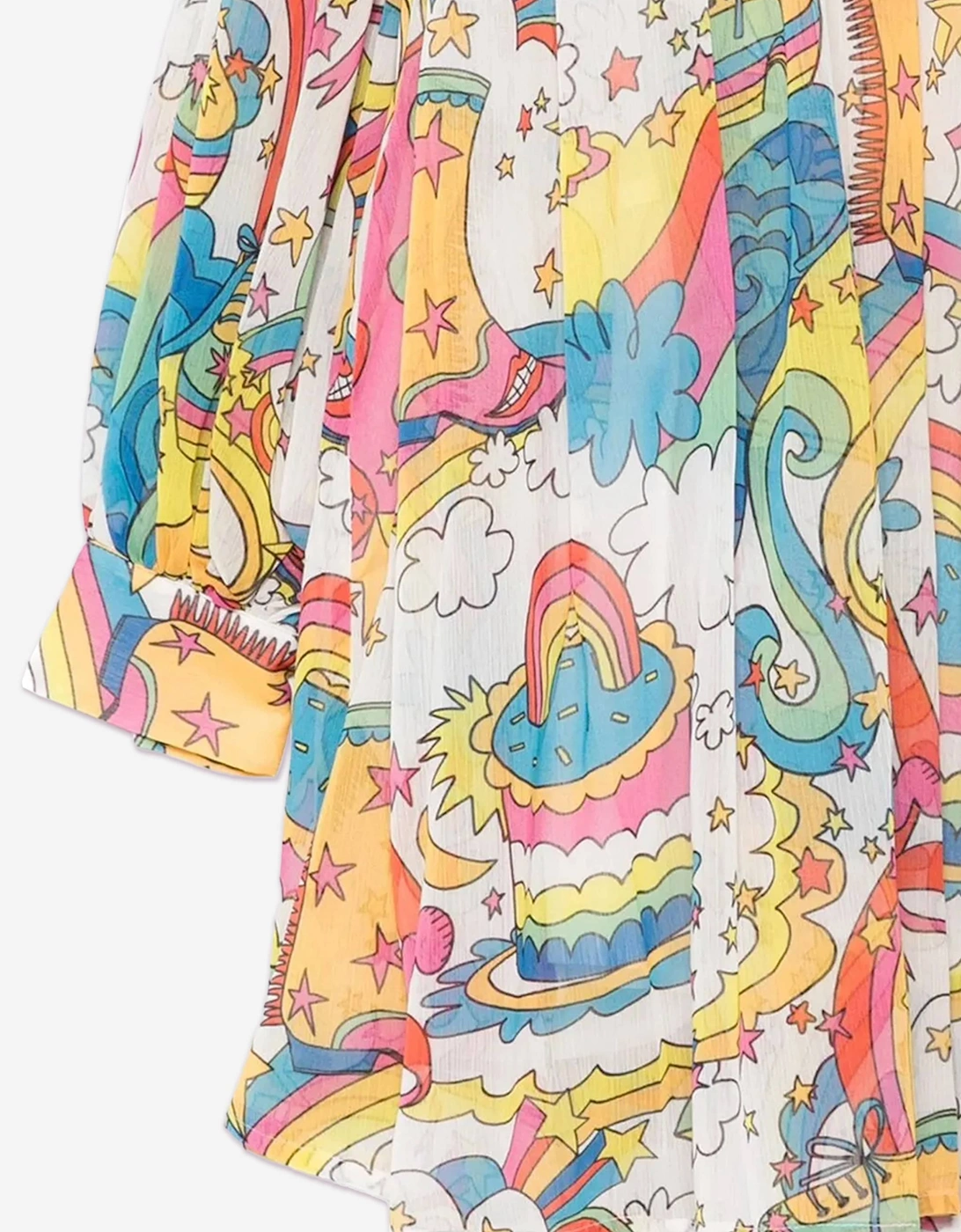 Girls Psycadelic Georgette Dress in Multicolour