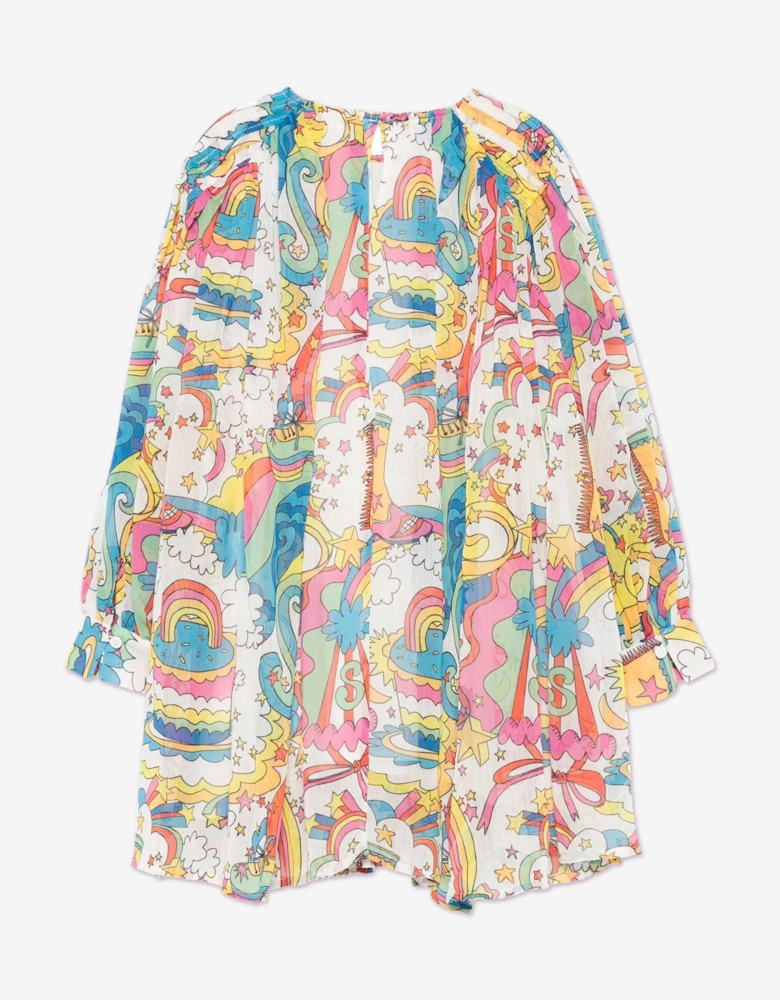 Girls Psycadelic Georgette Dress in Multicolour