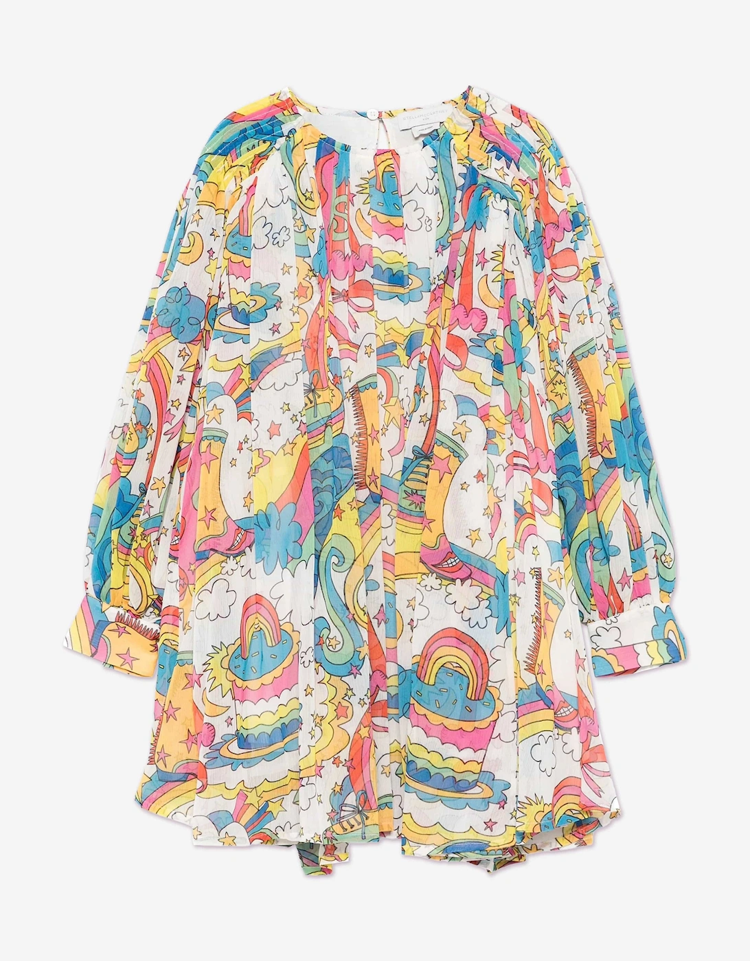Girls Psycadelic Georgette Dress in Multicolour, 5 of 4