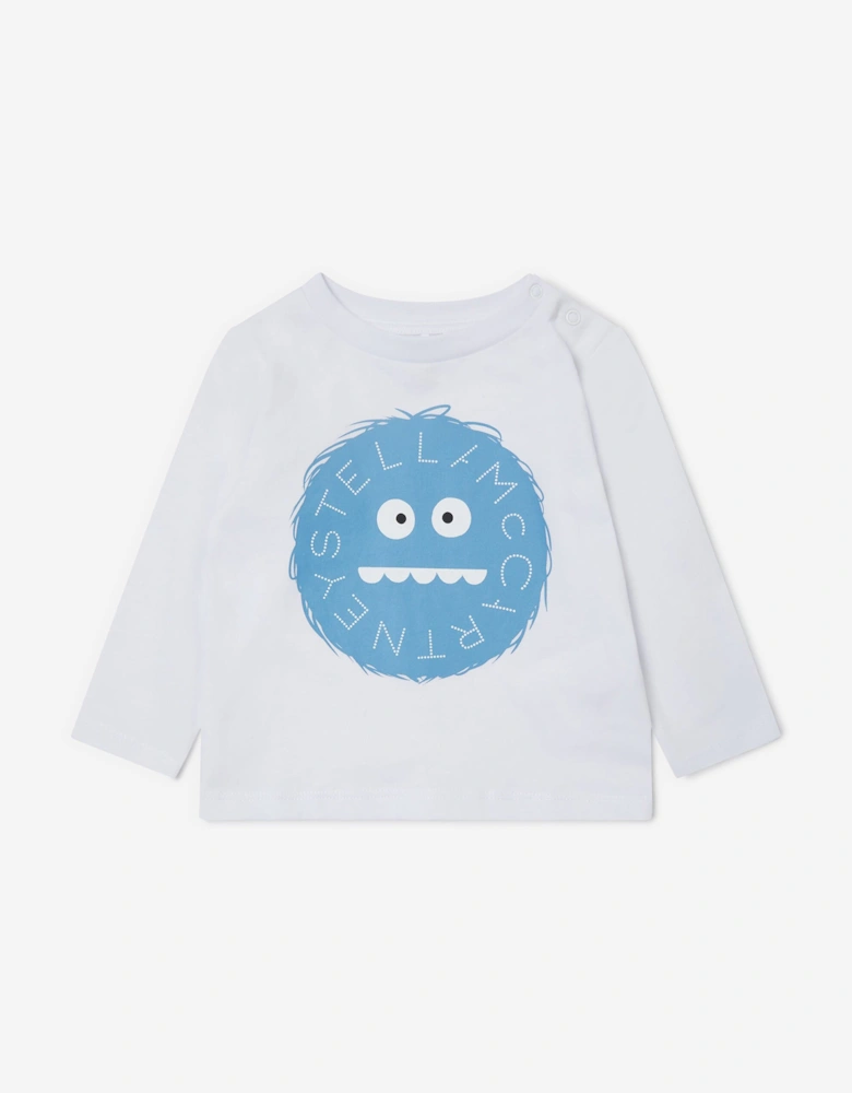 Baby Boys Long Sleeve Logo T-Shirt in White