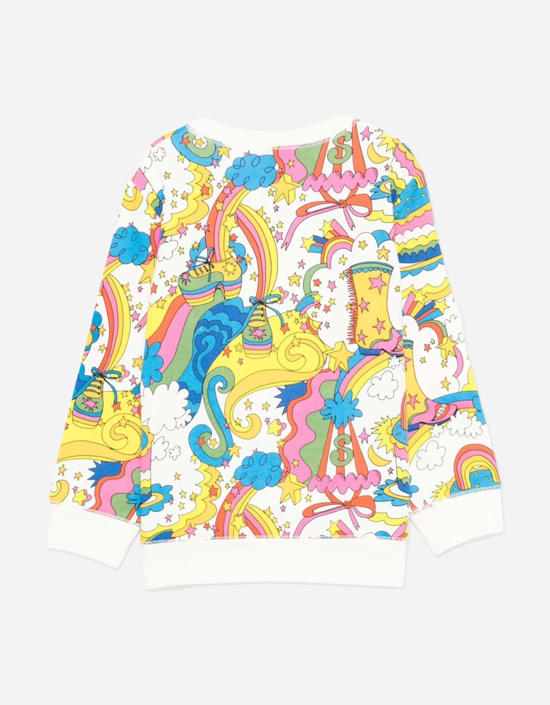 Girls Psycadelic AOP Sweatshirt in Ivory