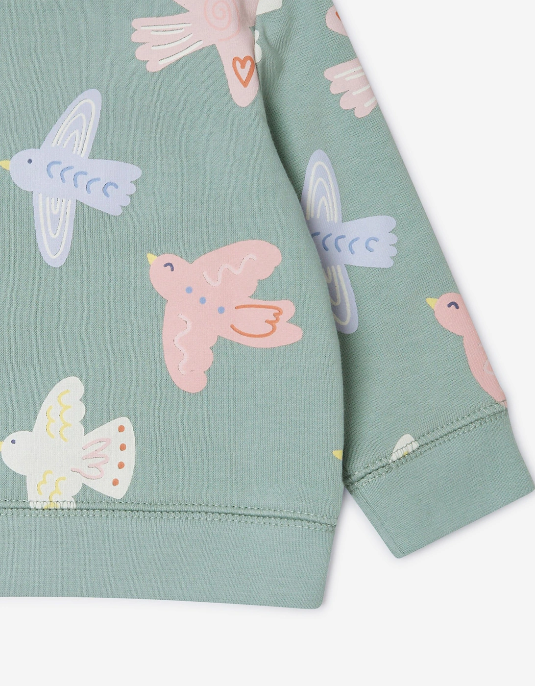 Baby Girls Birds AOP Sweatshirt in Grey