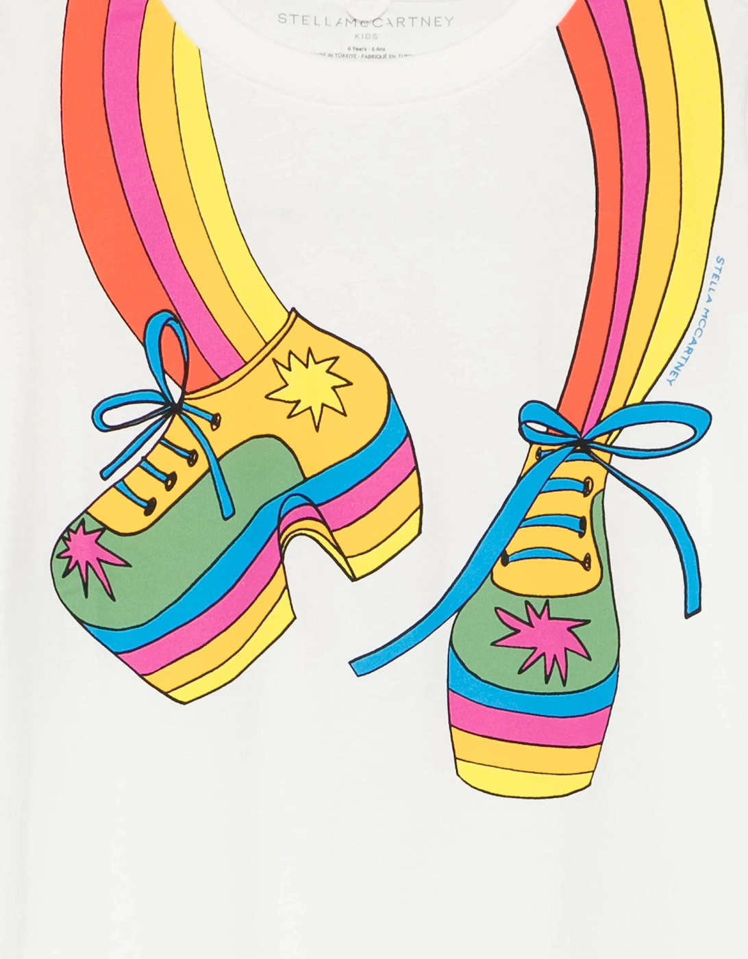 Girls Rainbow Shoes T-Shirt in Ivory