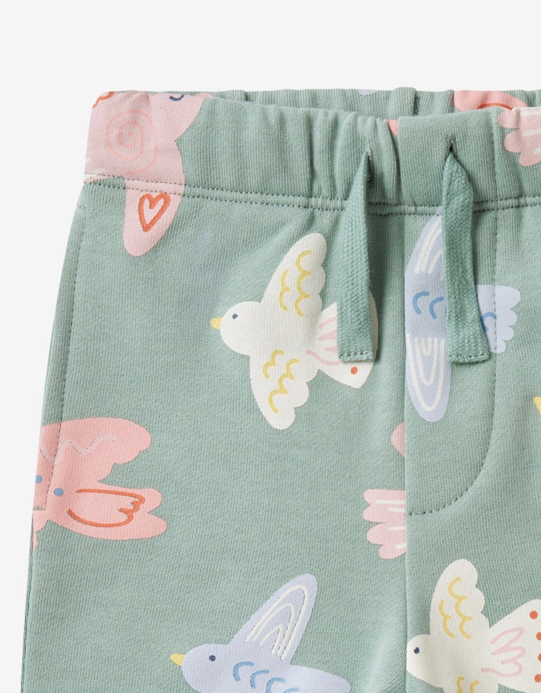 Baby Girls Birds AOP Joggers in Grey