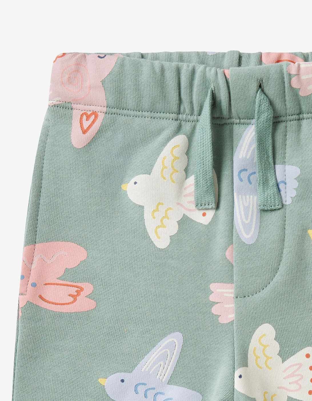 Baby Girls Birds AOP Joggers in Grey