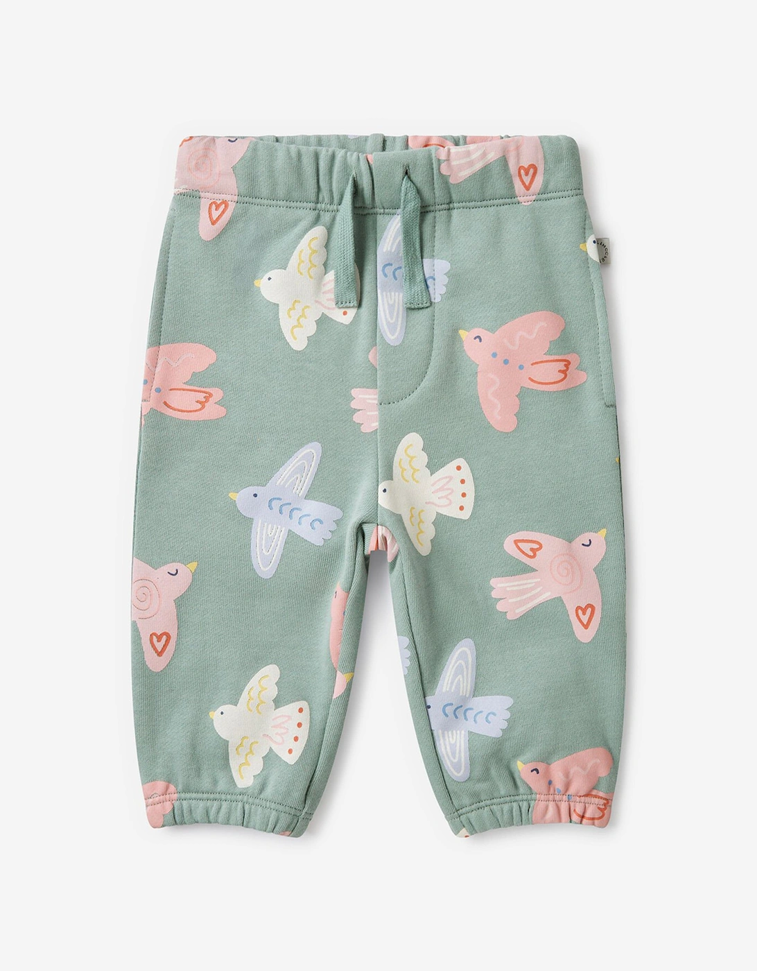Baby Girls Birds AOP Joggers in Grey, 5 of 4