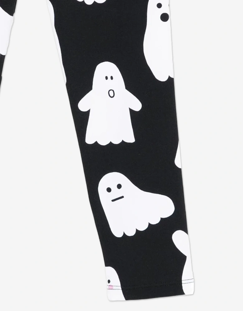 Girls Ghosts AOP Leggings in Black