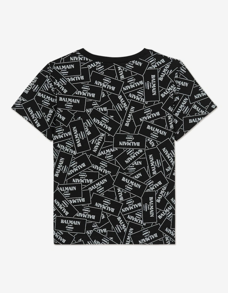 Kids Logo Print T-Shirt in Black