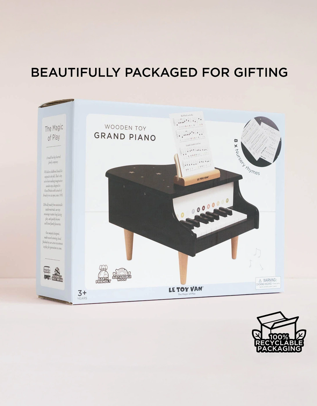 Wooden Grand Piano Toy (W:34 x D:42.5 x H:24.2cm)