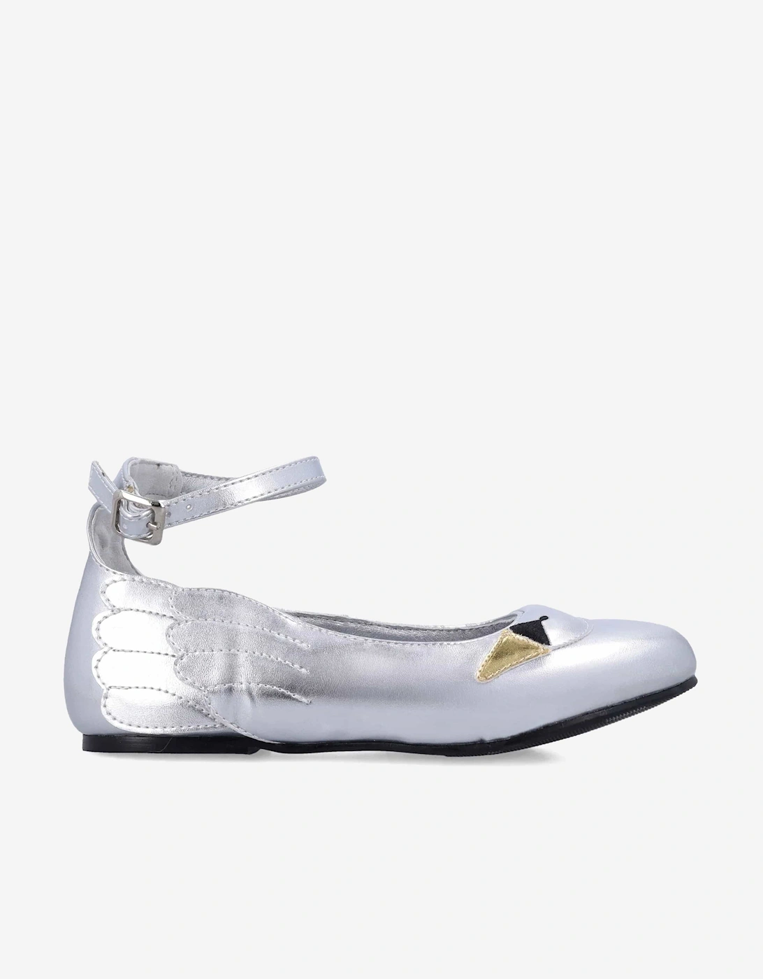 Girls Swan Ballerinas in Silver, 5 of 4