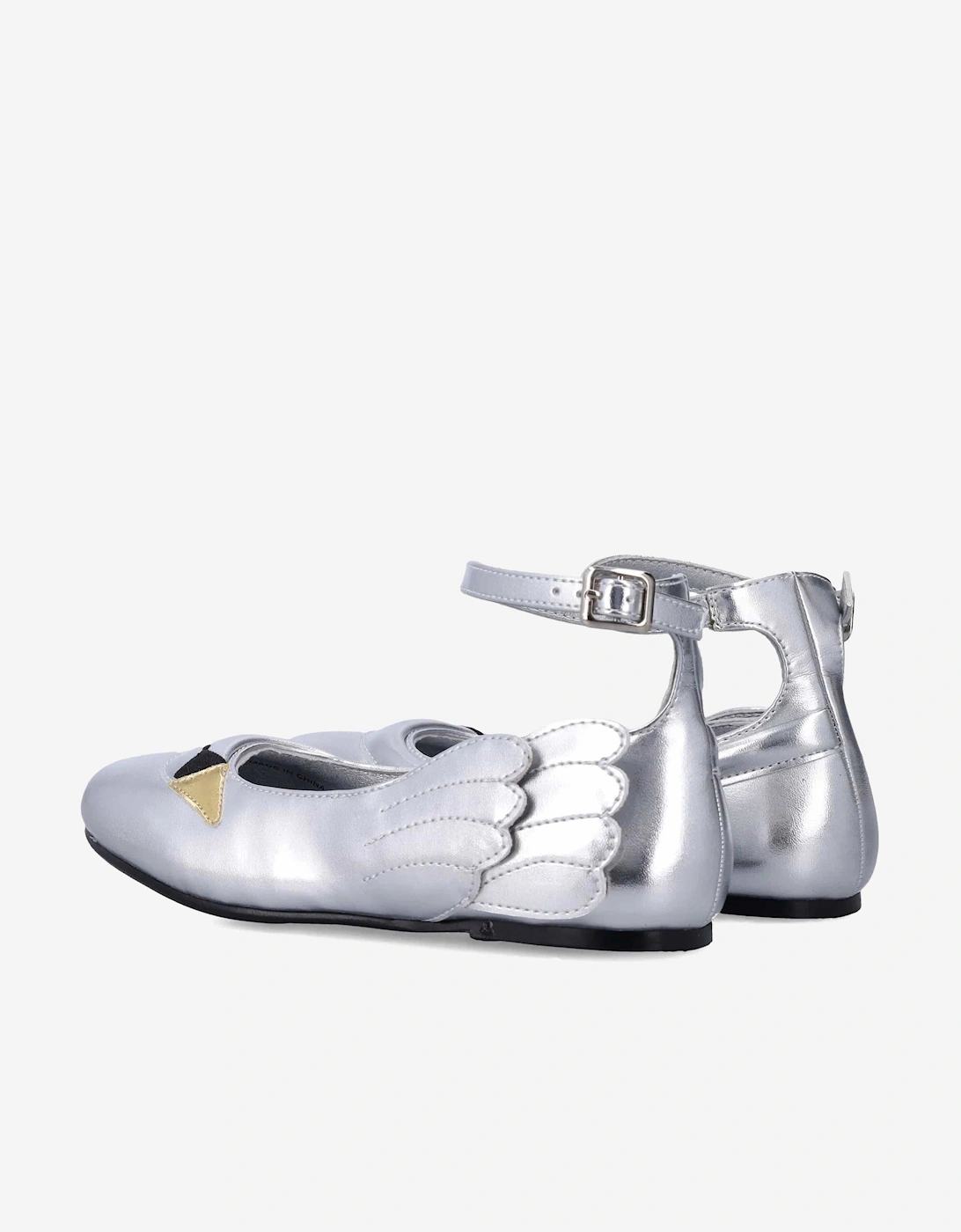Girls Swan Ballerinas in Silver