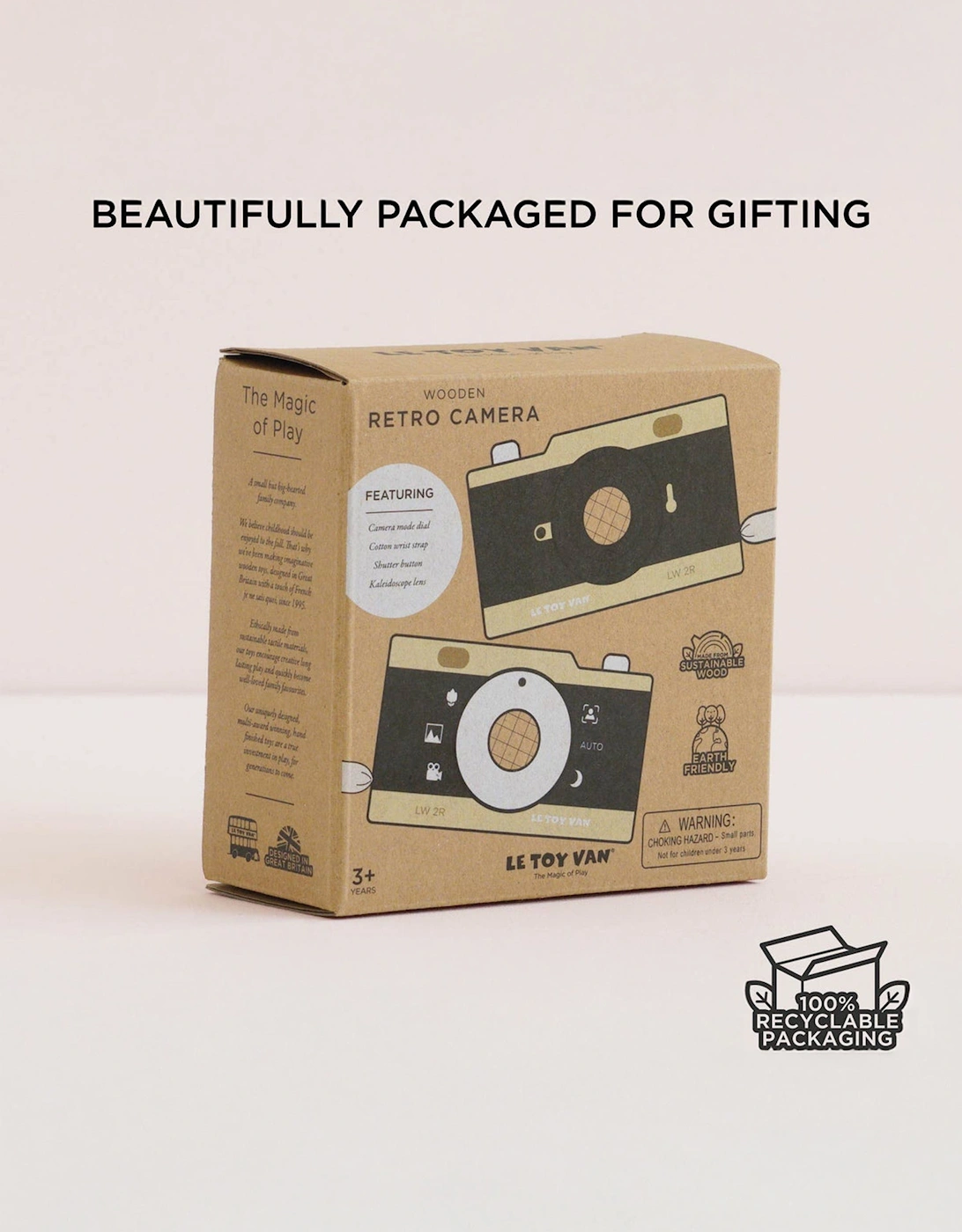 Wooden Retro Camera (W:13 x D:8 x H:15cm)