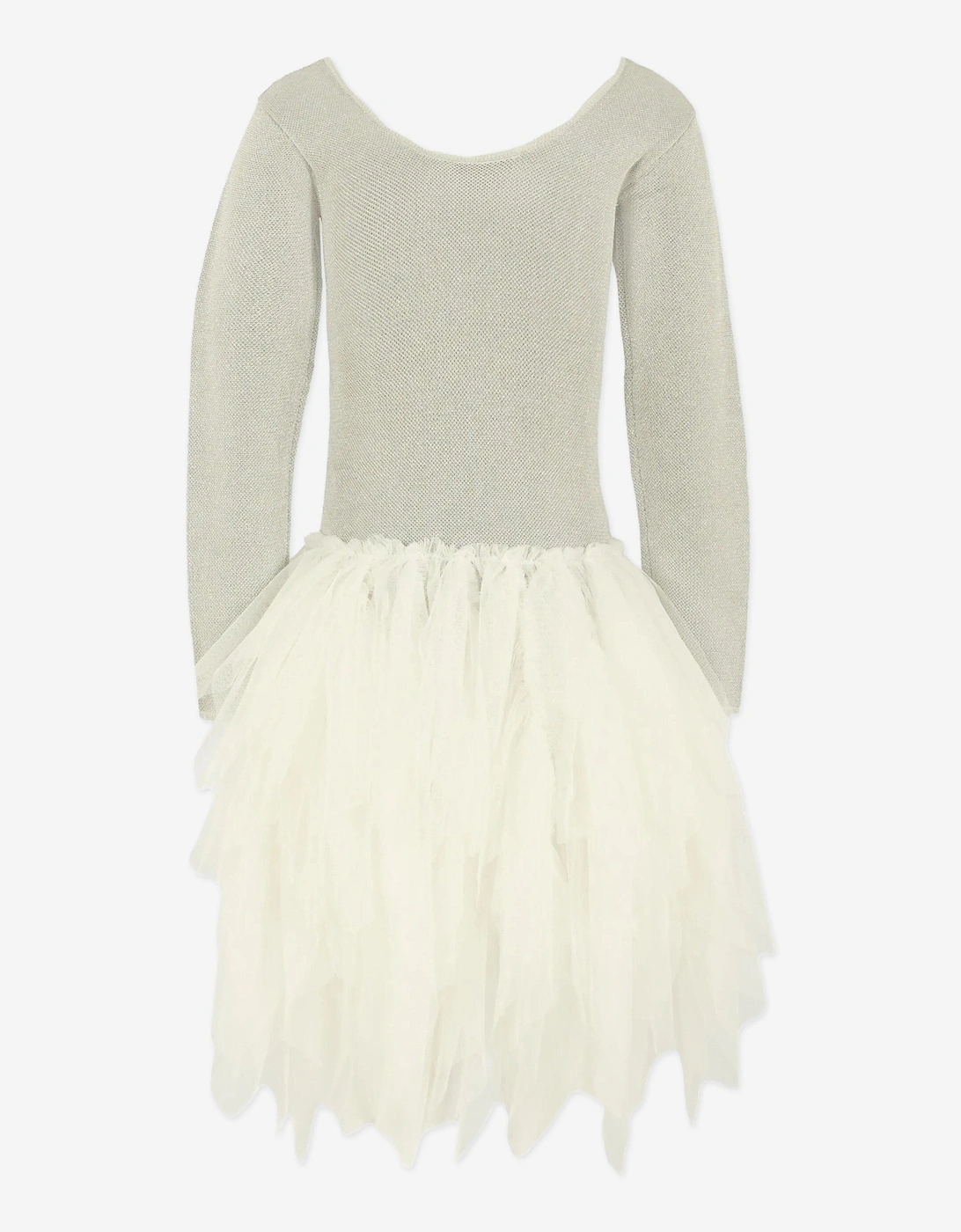 Girls Swan Dress in Silver