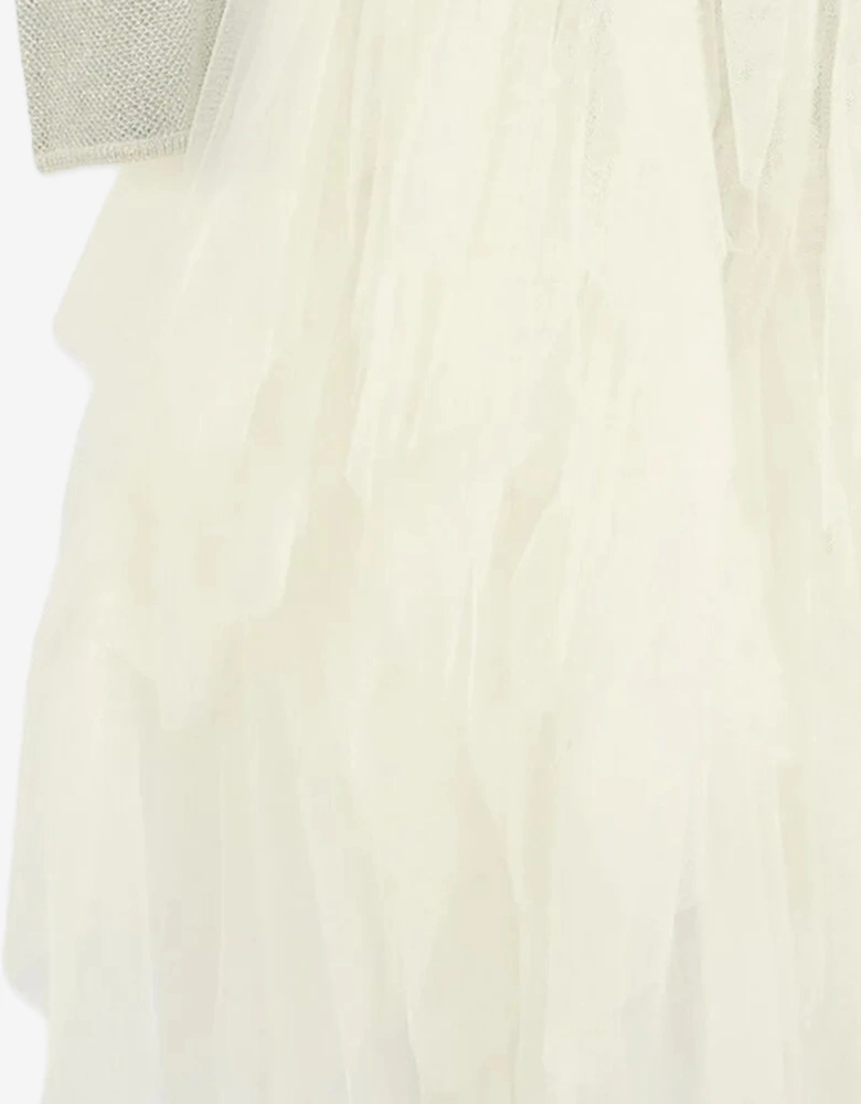 Girls Swan Dress in Silver