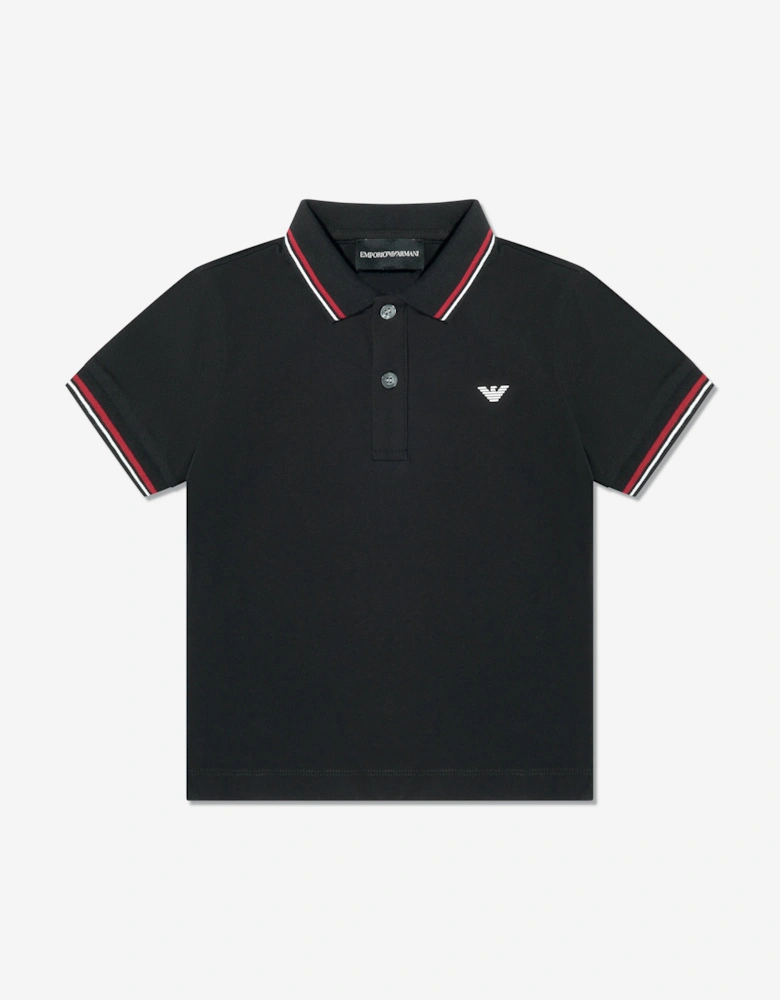 Boys Logo Polo Shirt in Black