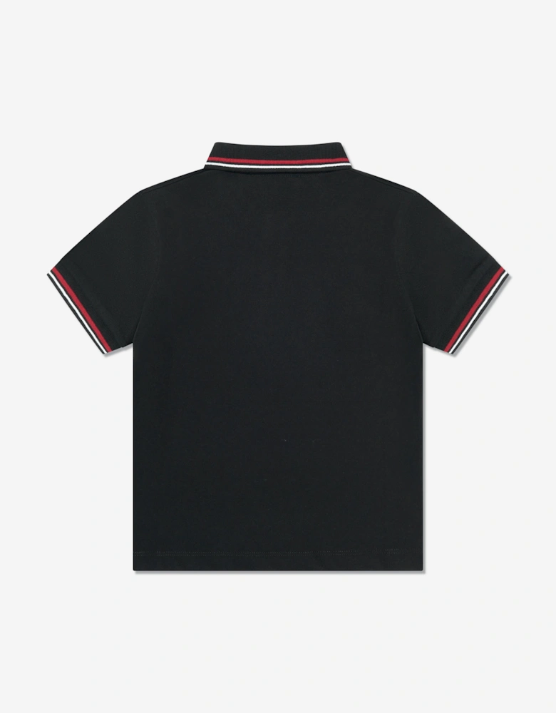 Boys Logo Polo Shirt in Black