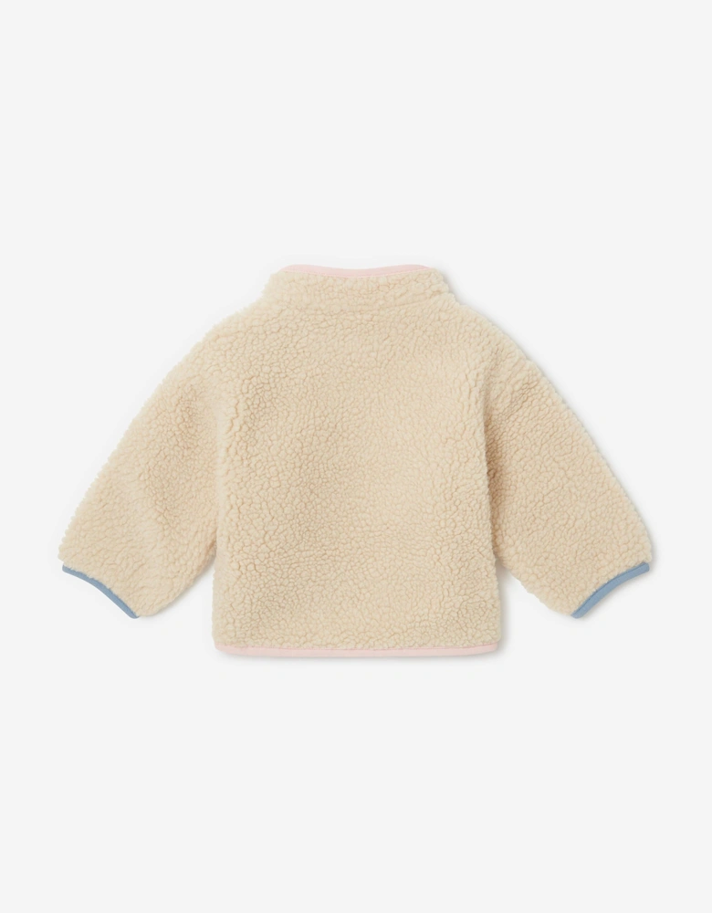 Baby Girls Teddy Fleece Jacket in Beige