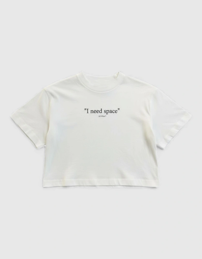 Thick Need Space Crop Tee White