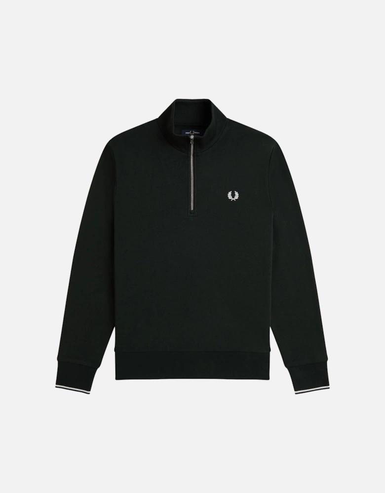 Half Zip Sweatshirt Night Green/Snow White