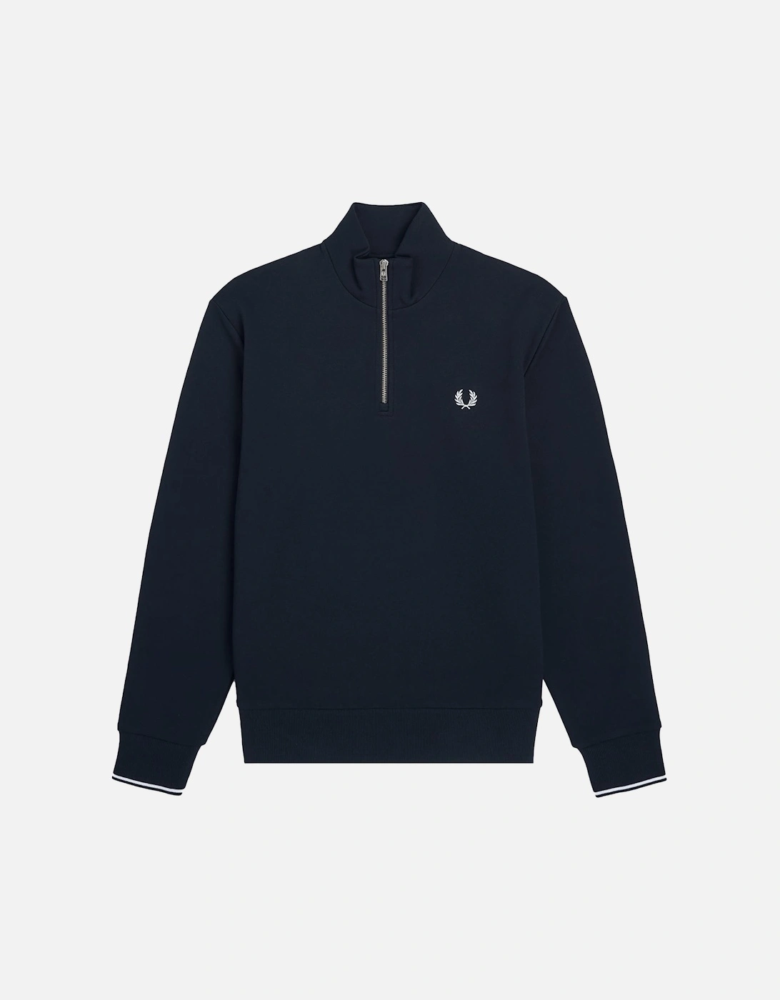 Men's Fred Perry Half Zip Sweatshirt Navy - Black - Size: 42