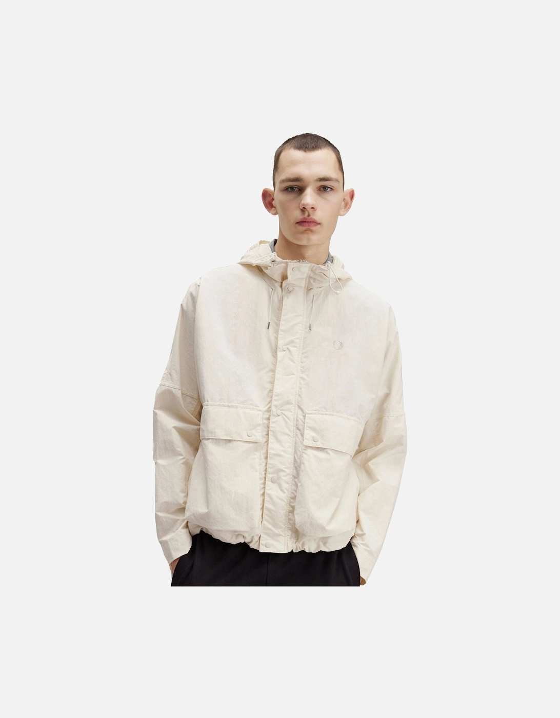 Cropped Ripstop Parka Ecru